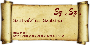 Szilvási Szabina névjegykártya